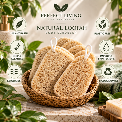 Perfect Living™ Natural Loofah Body Scrubber 6pcs
