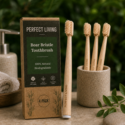 Perfect Living™ Boar Bristle Toothbrush (4pack)