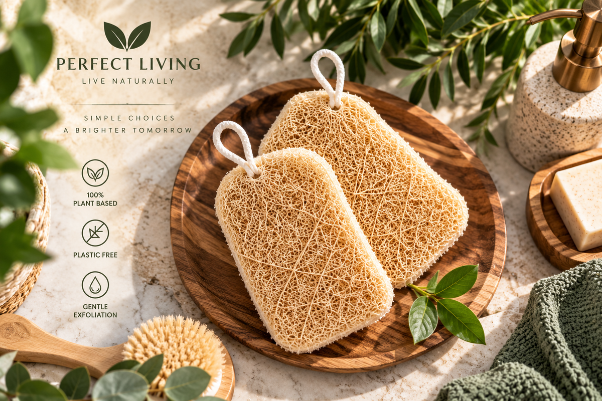 Perfect Living™ Natural Loofah Body Scrubber 6pcs